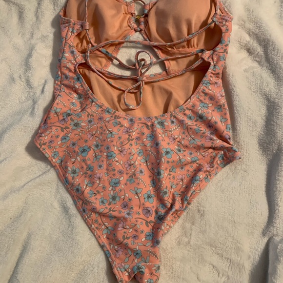 Dainty Peach Floral one piece swimsuit - Picture 12 of 14